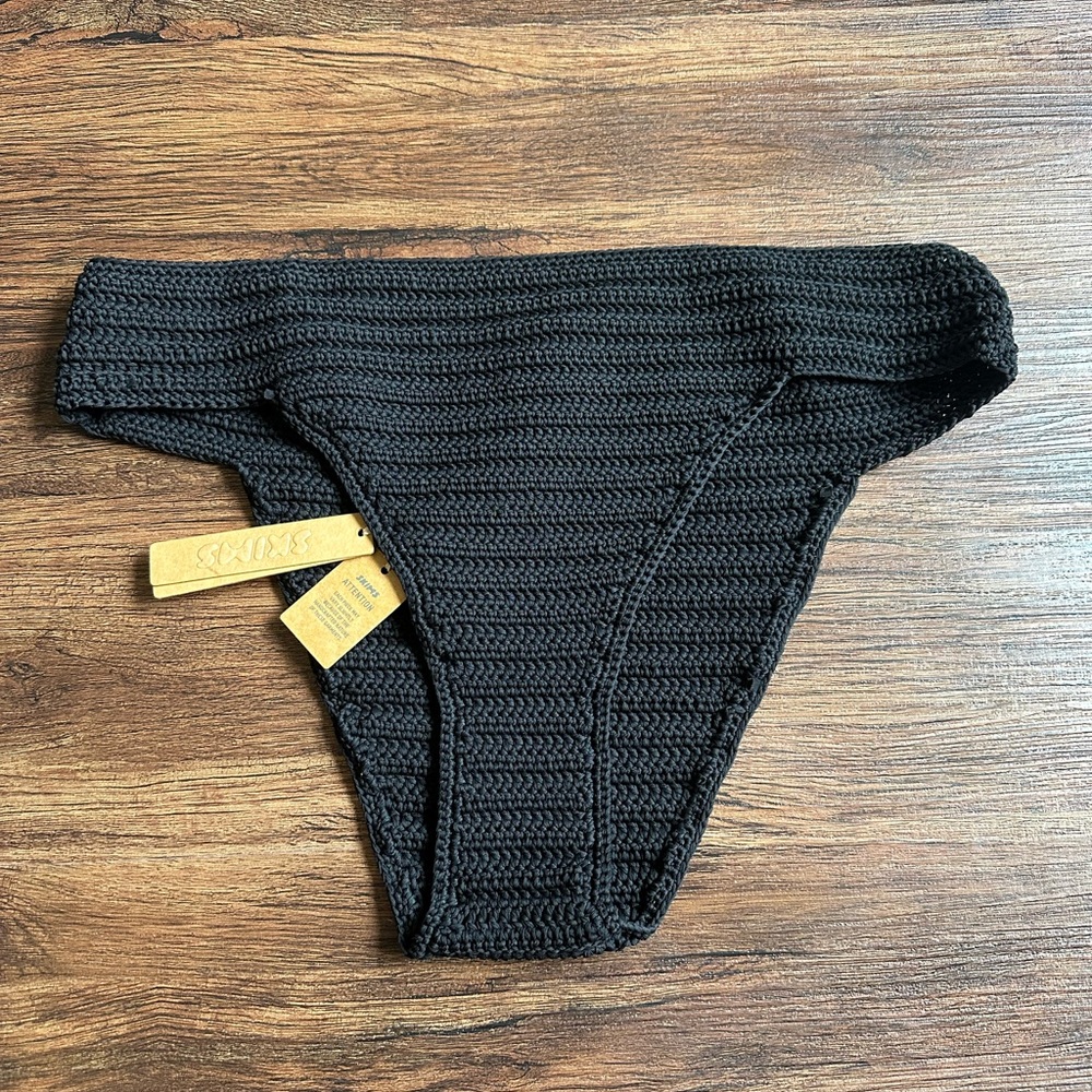 2X NWT SKIMS Crochet Black Bikini Bottom